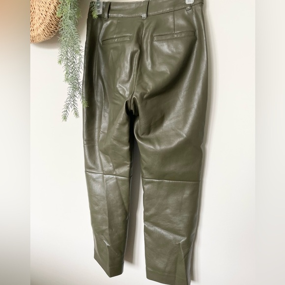 Babaton Green Cropped Pleather Pants - Picture 4 of 5